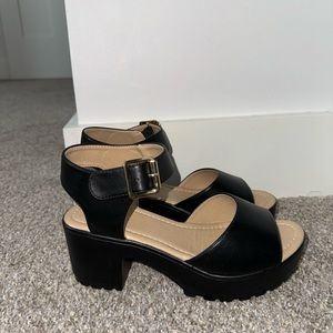 Nasty Gal black chunky heels